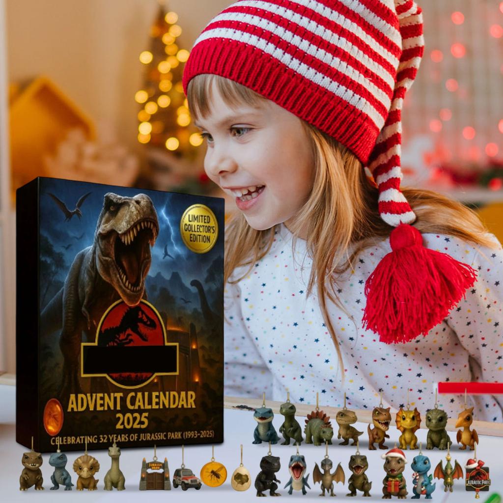 2D Коробка-адвент-календарь, Рождественский календарь обратного отсчета (с декоративной игрушкой-драконом), 24-дневный рождественский адвент-календарь, украшение для рождественской елки