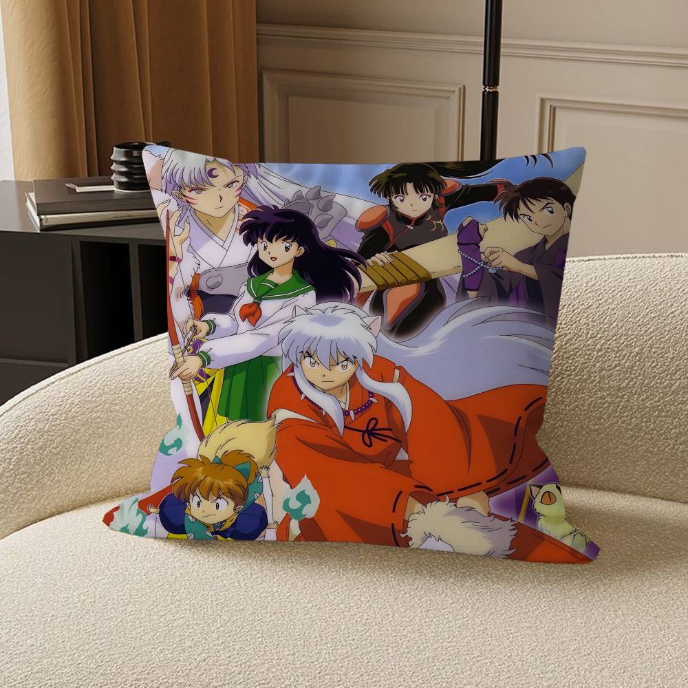 Animation I-Inuyasha Cushion Cover Car Throw Pillow Case For Sofa Car Christmas Gift 40x40cm 45x45cm