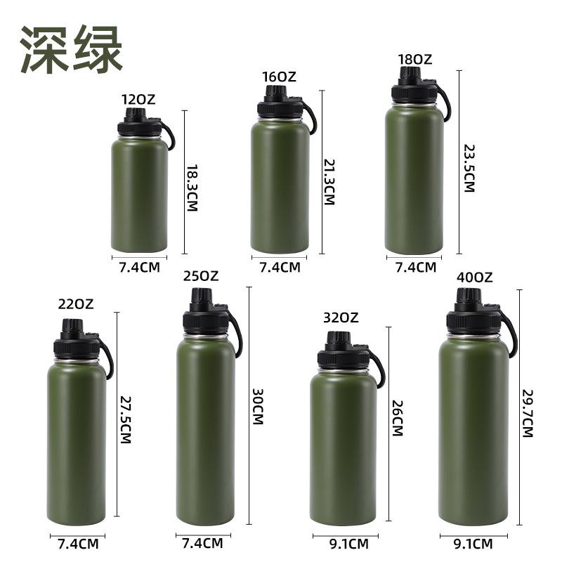 Insulated Water Bottle Stainless Steel Double Wall Vacuum Wide Mouth Sport Bottle with Leakproof Spout Lid