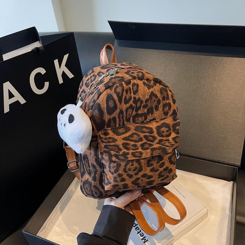 Мини-рюкзак с леопардовым принтом, модный, универсальный, для кампуса, отдыха, поездок на работу, косая сумка-трансформер для женщин