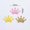 100Pcs Mixed Glitter Leather Crown Scrapbooking DIY Crafts Sewing On Supplies Decoration Accessories