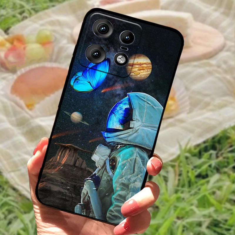 Чехол для Motorola Edge 50 Pro Модный Мраморный Силиконовый Черный Мягкий Бампер для Телефона Moto Edge 50 Pro Мультяшные ТПУ Оболочки