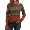 Женский свободный повседневный топ с длинным рукавом, круглым вырезом, пуговицами, принтом в полоску, футболка
