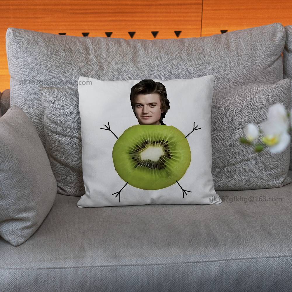 Joe Keery Stranger Pillow Case Anti-Dustmite Pillowcase Invisible Zipper Silky Short Plush Sofa Cushion Cover