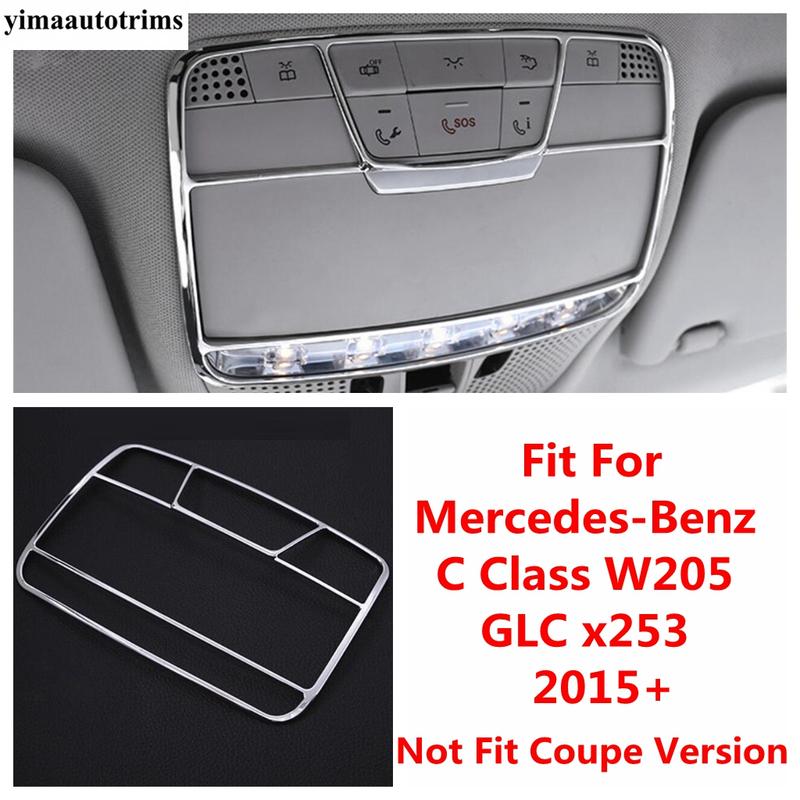 Roof Reading Lamp Light Frame Decoration Cover Trim For Mercedes Benz C CLASS W205 / GLC X253 2015 - ABS Chrome Accessories