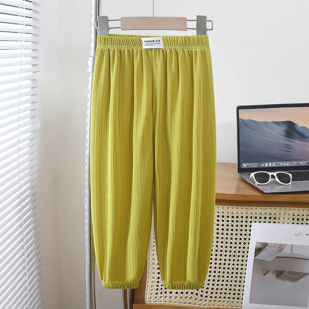 Детские повседневные штаны с защитой от комаров, летние шаровары с тонким поясом для девочек