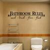 Bathroom Rules Door Sign Vinyl Quotes Lettering Words Wall Stickers Bathroom Toilet Washroom Decoration Home Decor Decal Art