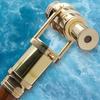 Brass Telescope and Walking Stick  Functional Brass Telescope Hidden In Handle  Premium Wooden Shaft 3-Piece Break-Down Design  No Slip Rubber Toe