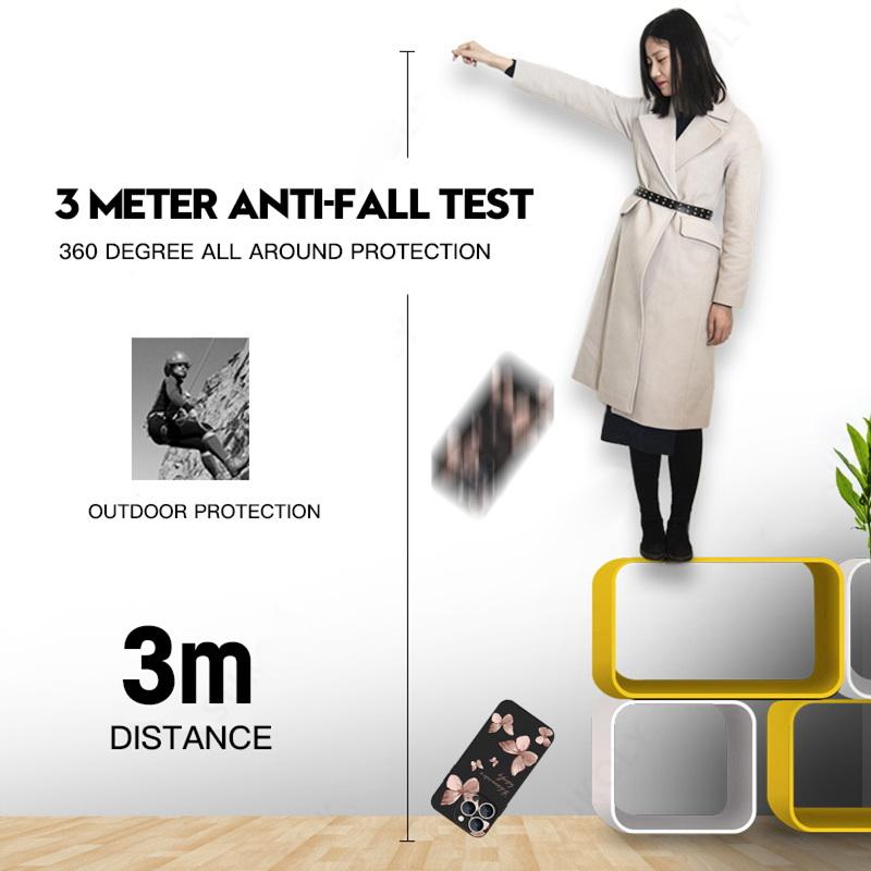 Мягкий чехол с рисунком бабочки для iPhone 16 15 Pro Max 14 13 Xiaomi 13T Poco X7 X6 Redmi Note 14 13 12, противоударный чехол с ручной веревкой