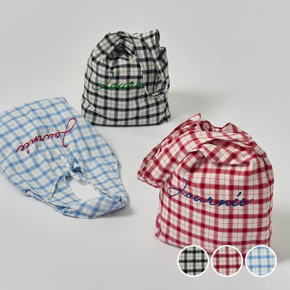 Marche Check Cotton Market Bag 3 Colours