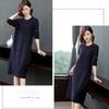 Large Size Knitted Dress In The Long Section Was Thin Temperament Base Dress Pure Color Simple Middle-aged Women Sweater Dress