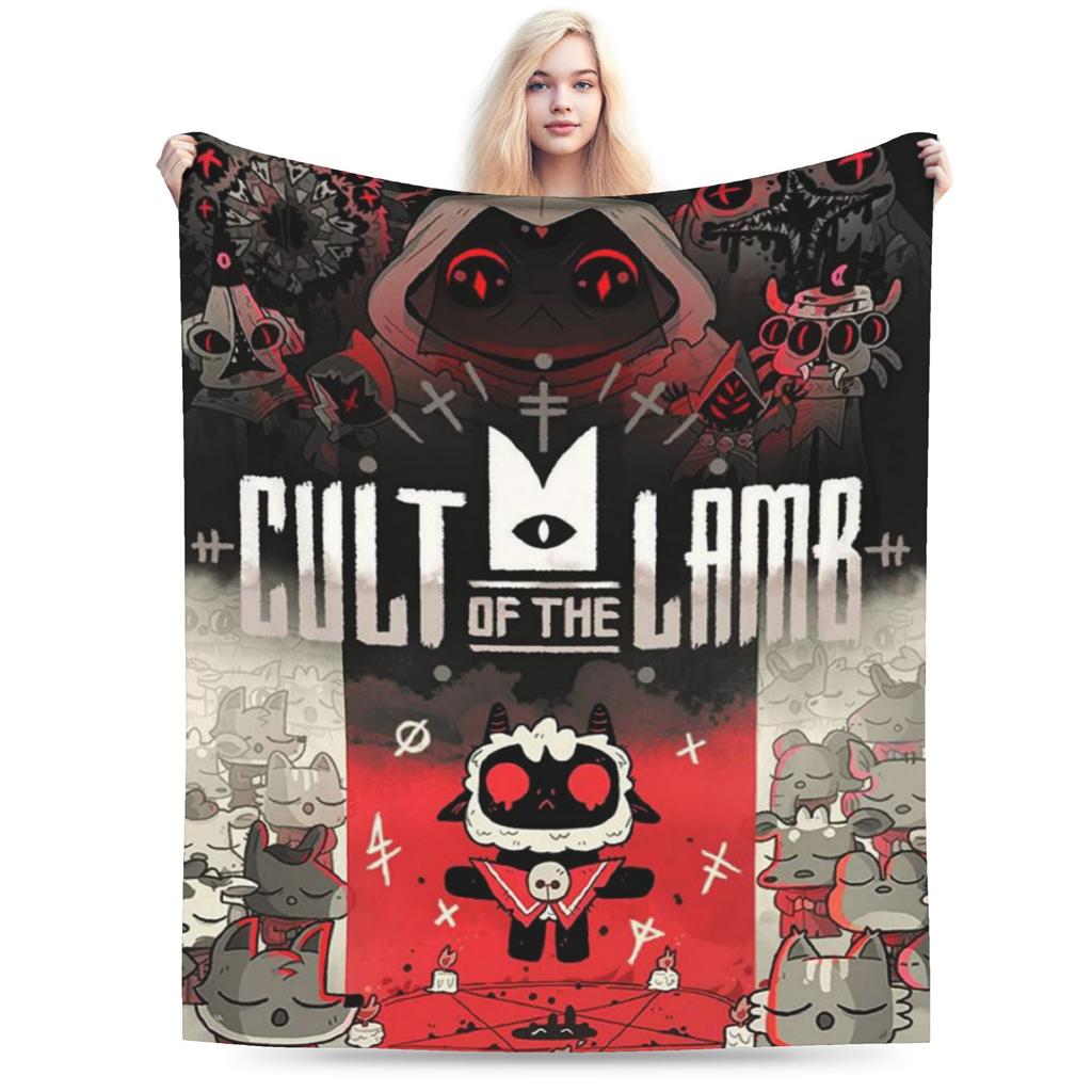 Уютный плед Cult Of The Lamb Игровой мерч Декоративный плед для дома Супермягкий бархатный для офиса