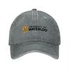 University of Waterloo Washed Cotton Baseball Cap Classic Fit Adjustable Hat for Unisex  Women