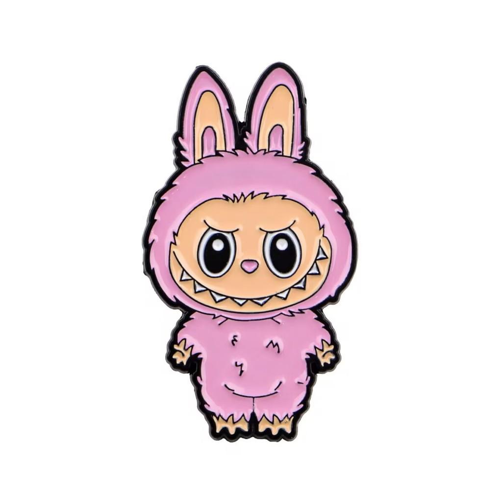 Мультяшная брошь Лабубу, металлическая булавка для одежды и сумок, идеальный подарок для поклонников аниме