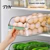 Fresh Keeping Produce Keepers Refrigerator Storage Box with Handle, Clear PET Pull Out Drawer Transparent Kitchen Bins Organizer, Stackable