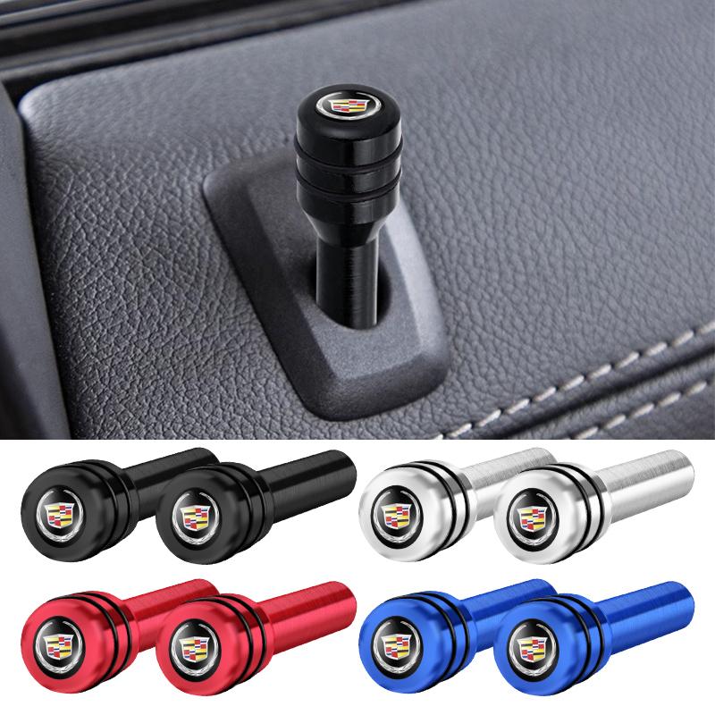 2/4Pcs Automobiles Car Door Pin Lock Knob Lift Covers Aluminum Alloy for Cadillac Logo SRX XT4 XT5 XT6 ATS XTS CTS CT6