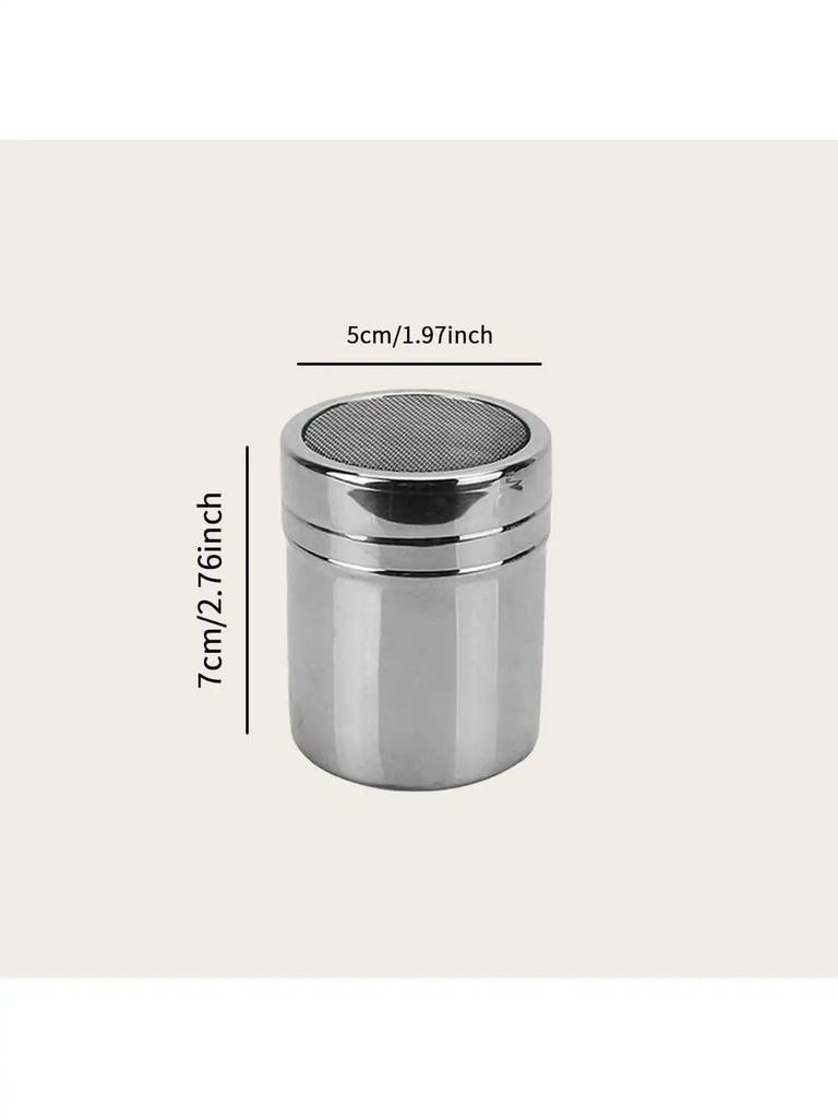 1/2/3pcs-Silver Stainless Steel Mesh Tube Type Salt Shaker Spice Jar Salt Sugar Pepper Shaker Box Cocoa Icing Powder