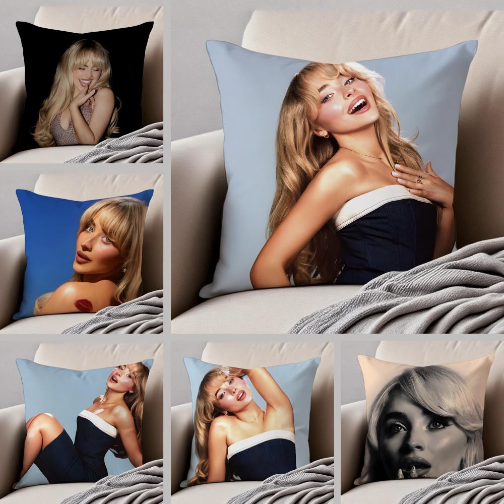 Actress singer Bubbly StylishSSabrina Carpenter Cushion Cover Throw Pillow Cover Hidden Button Durable Polyester Chair Cushion