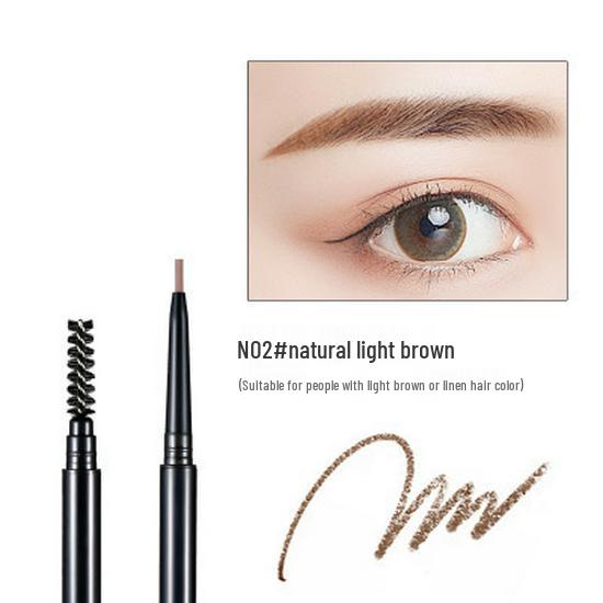 Ultra-Fine 1.5mm Double-Headed Eyebrow Pencil: Waterproof, Sweatproof, Smudge-Proof, Long-Lasting, Perfect for Beginners.