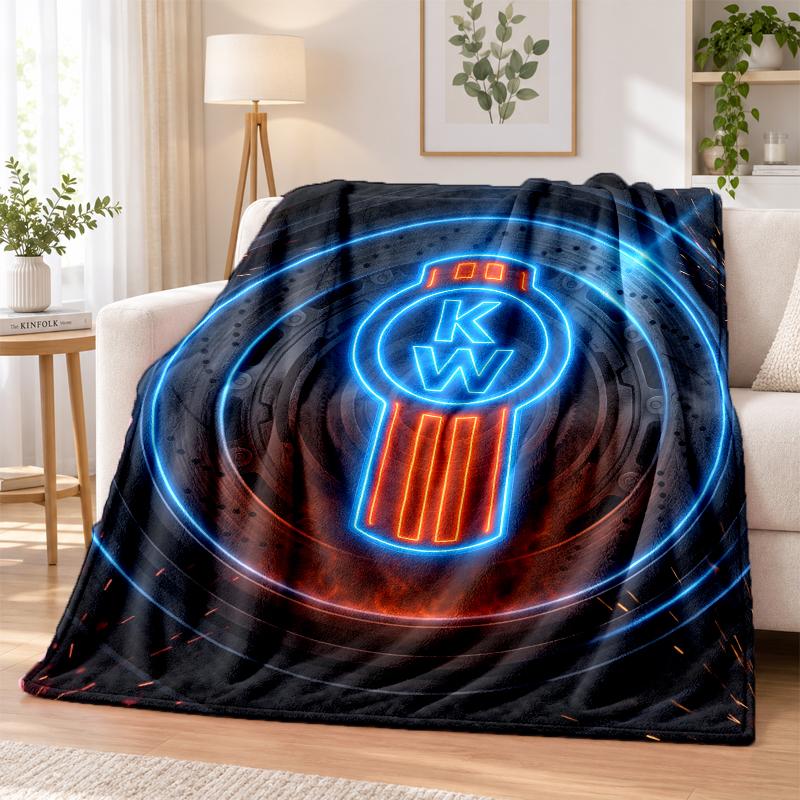 Kenworth Printed Flannel Blanket Warm Comfort Bed Throw For Indoor Home Decoration