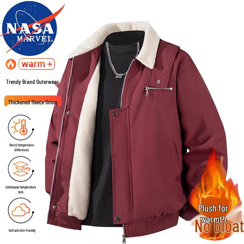 NASA MARVEL Men's Winter Fleece-Lined Casual Jacket