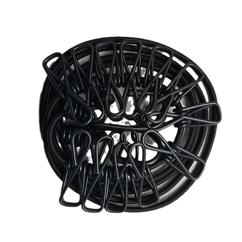 Windproof & Non-Slip Elastic Clothesline with Clips for Household Balcony Use.