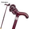 Brown Goat Wooden Fashion Stick Decorative Vampire Cospaly Party Wood Walking Cane Halloween Mace Wand Crosier 95cm