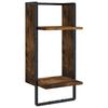 6 Piece Wall Shelf Set with Bars Smoked Oak Wood Based Material