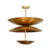 Triple Shade Globe Mid Century Raw Brass Sputnik Chandelier Light Fixture Dome Pendant For Modern Home