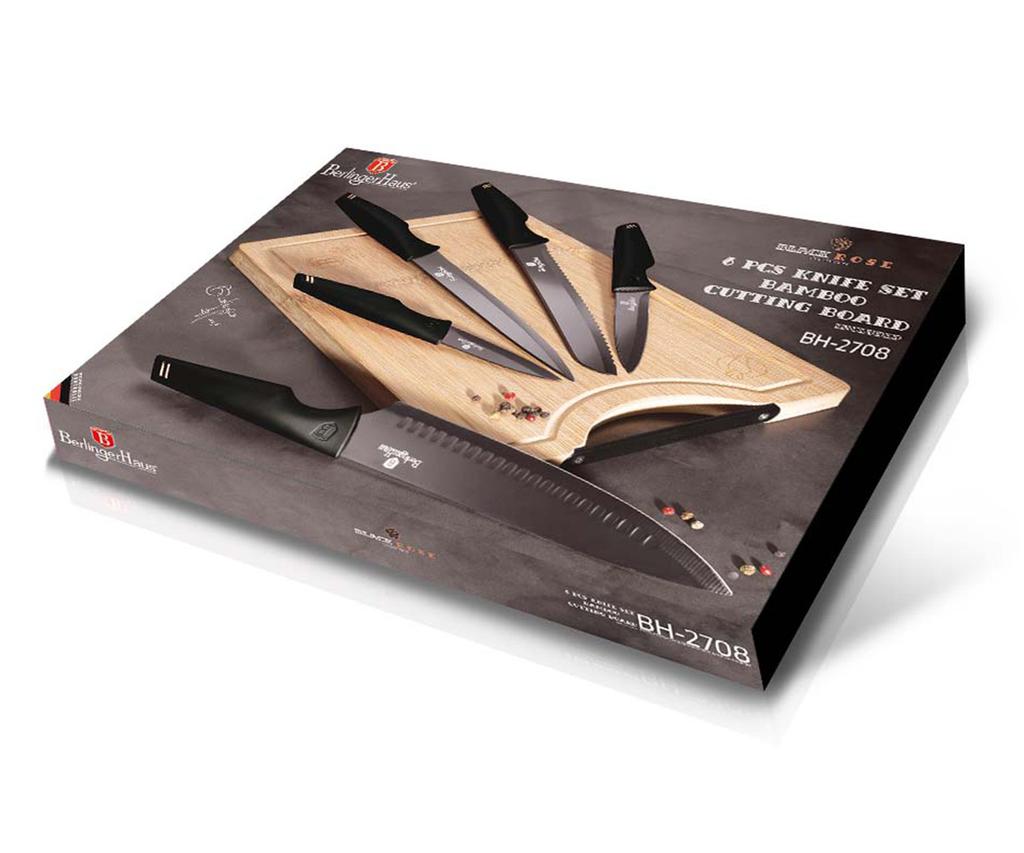 Set Of 5 Kitchen Knives With Board Berlinger Haus Bh-2708