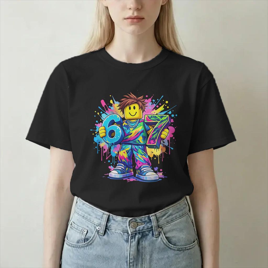 Unisex Unisex TShirt Robot Game 67 Novelty Cotton Tees Short Sleeve Gaming Art T Shirts Round Neck Clothing Plus Size