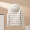 White duck down light down jacket women's short winter new hooded versatile small warm light coat