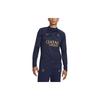 Paris Saint-Germain Strike Winter Warrior Logo Printed Training Long Sleeve Football Shirt Men Tops Navy-Blue DX2863-499