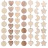 Ring Clips Star/Heart/Round Shape Wooden Circle Discs Tags Hanging Label Plaque Board Wood Slices