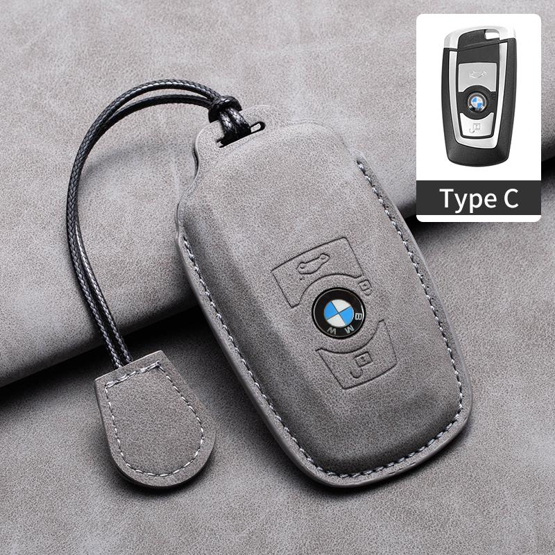 JYPK6 Sheepskin Leather Car Key Case Cover Accessories For BMW 1 2 3 4 5 6 7 Series X1 X3 X4 X5 X6 F36 F25 F26 F30 F34 F10 F07 F20 Z10