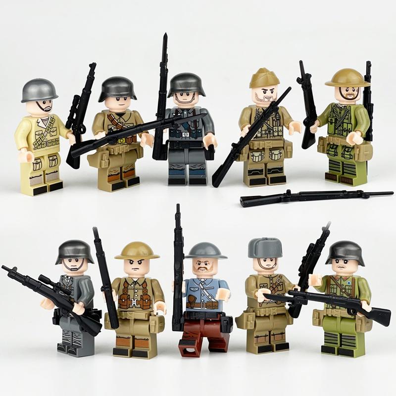 Mini Puzzle Game Set 8 Special Forces Action Figures With Removable Joints And Weapons