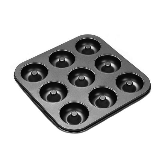 Donut Baking Pan 6-Count Carbon Steel Nonstick Donut Pan for Baking Easy Release Doughnut Molds Multifunctional Bakeware for Cakes Muffins Pies