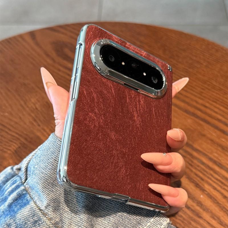 PuraXMax Phone Case Red Premium Feather-Suede Texture Flip Cover With Magnetic Shockproof Design