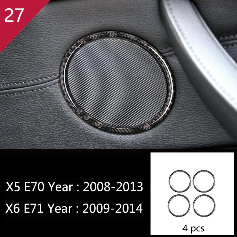 Carbon Fiber For q5 E70 E71 X5 X6 Interior Gearshift Air Conditioning AC CD Panel Reading Light Cover Trim Sticker Accessories q5