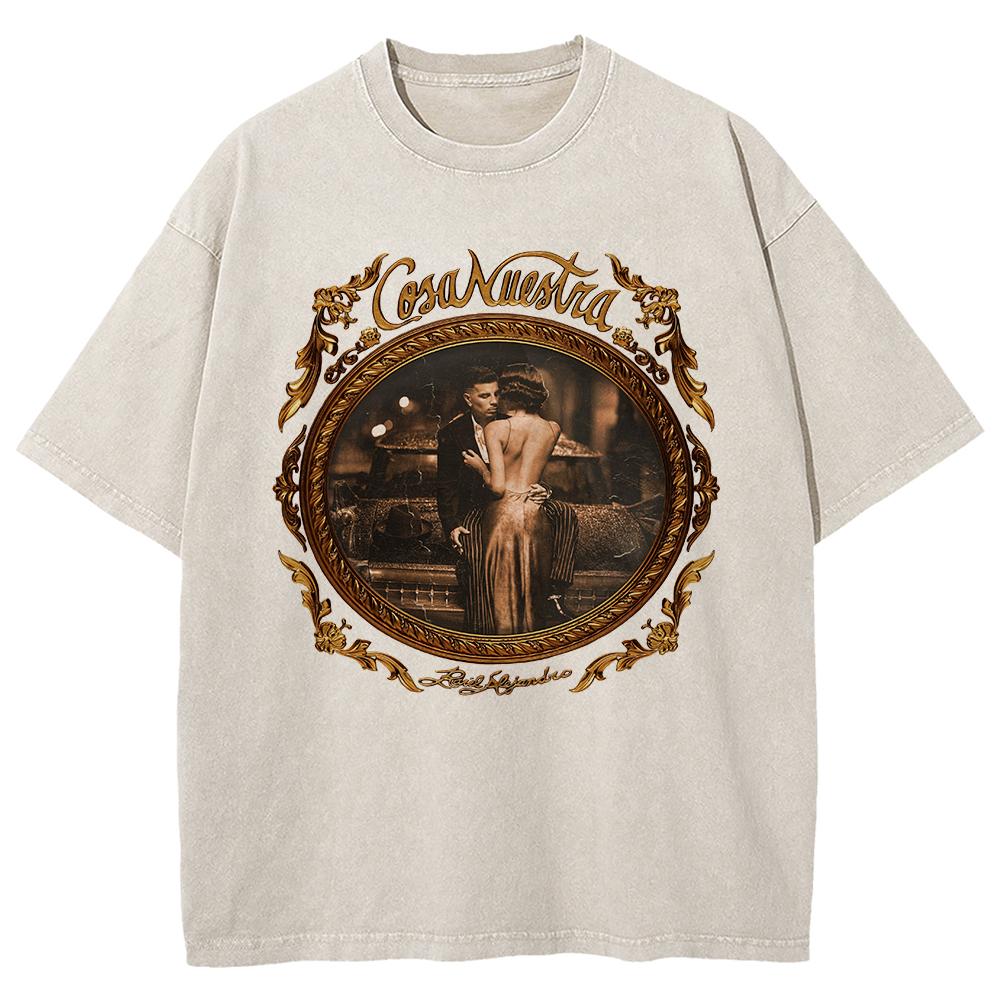 Cotton Tee Shirt Rauw Alejandro Coca Nuestra Tour 2025 TShirts Vintage Retro Men/women TShirt Oversize Mineral Wash Tops