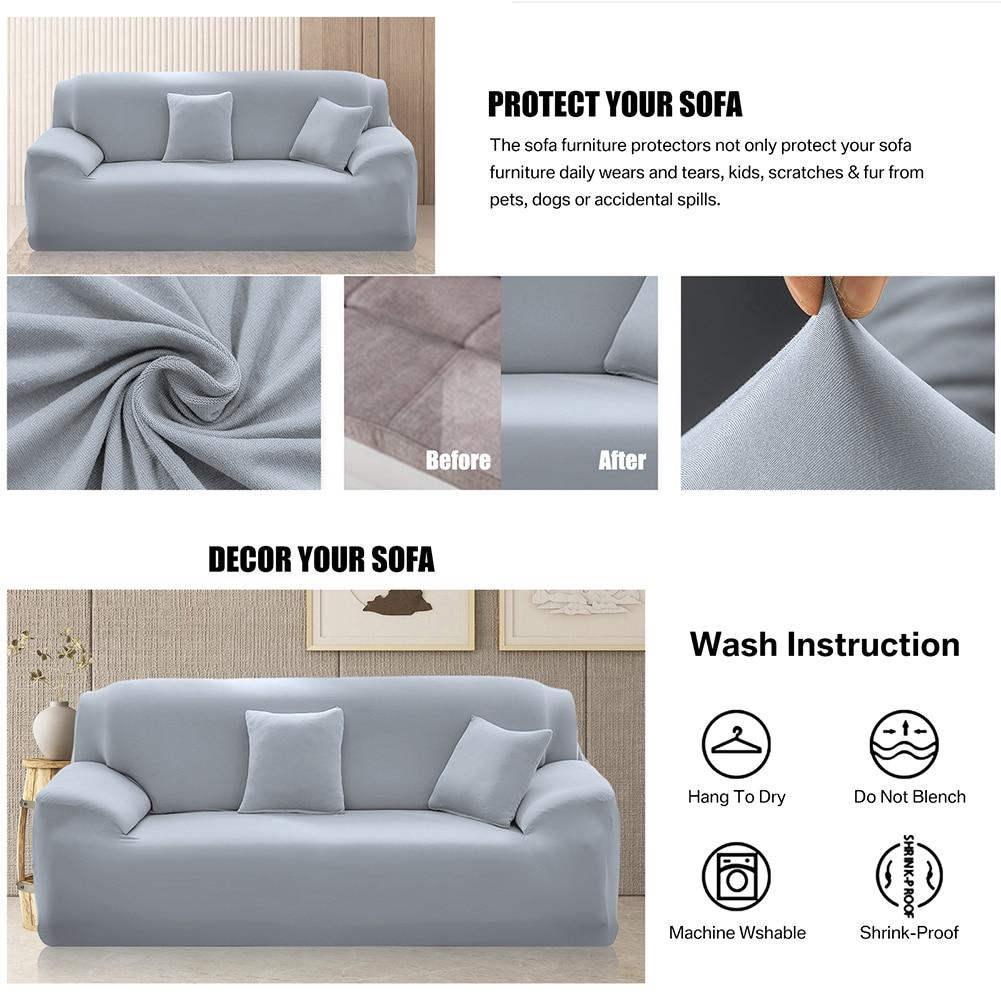 Sofa Color Covers Solid Elastic For Living Room Thicken Sectional Corner Slipcovers Couch Cover L Shape Need Buy 2pcs Cover