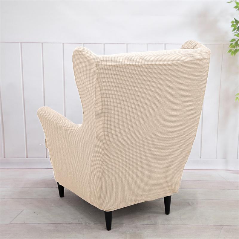 Чехол на спинку стула с крыльями из флиса, водоотталкивающий эластичный чехол на кресло с чехлом для подушки, одинарные нескользящие чехлы для дивана