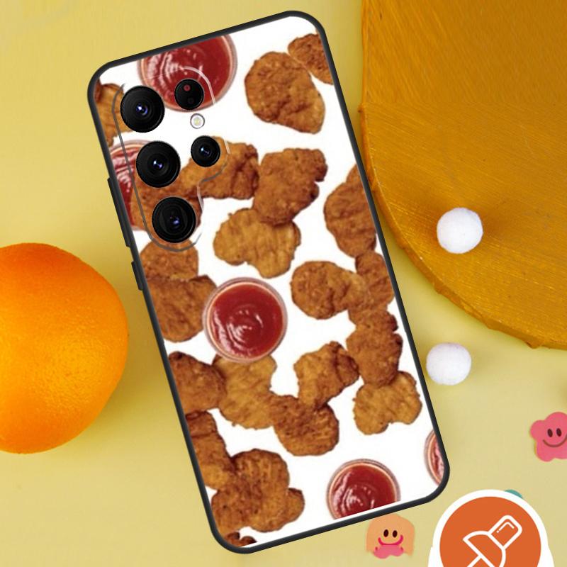 Чехол для телефона с рисунком Картофель фри, Бургер, Пицца для Samsung Galaxy S25 Ultra S24 S23 S22 S21 Ultra S9 S10 Plus S20 FE Funda Cover