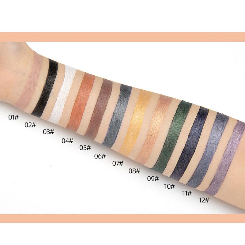 QIBEST Ленивые тени для век, без размазывания, легко окрашиваются, жемчужные блестящие осветляющие тени для век, палочка