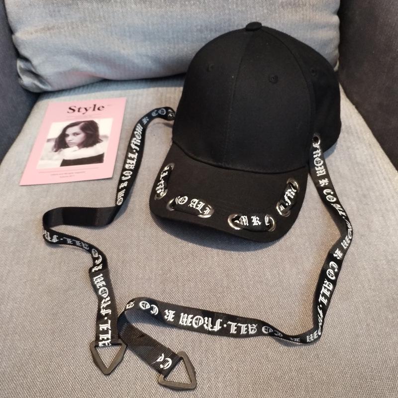 Новые модные женские бейсболки в стиле хип-хоп, британские панк-стили, кепки с длинным ремнем и буквами, кепки для танцев