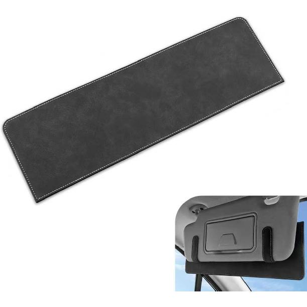 Car Sun Visor Extender, Anti-glare Sun Blocking Extension Shade for Safe Driving, Suede Leather Adjustable Summer Sunvisor, Interior Accessory for