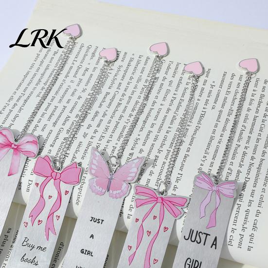 Закладка для скрапбукинга, Закладка с розовым бантом, Металлическая закладка для страниц из нержавеющей стали для девочек, Элегантный зажим для книг, Милые металлические закладки для читателей, Подарок для любителей книг
