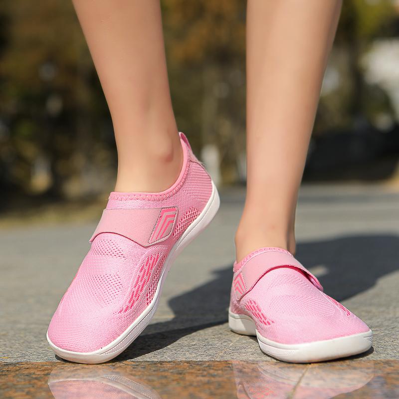 Удобная обувь для ходьбы с широким носком, вязаная, легкая, повседневная, спортивная обувь, мужская, женская, балетки, эластичные, нескользящие, тренировочные кроссовки
