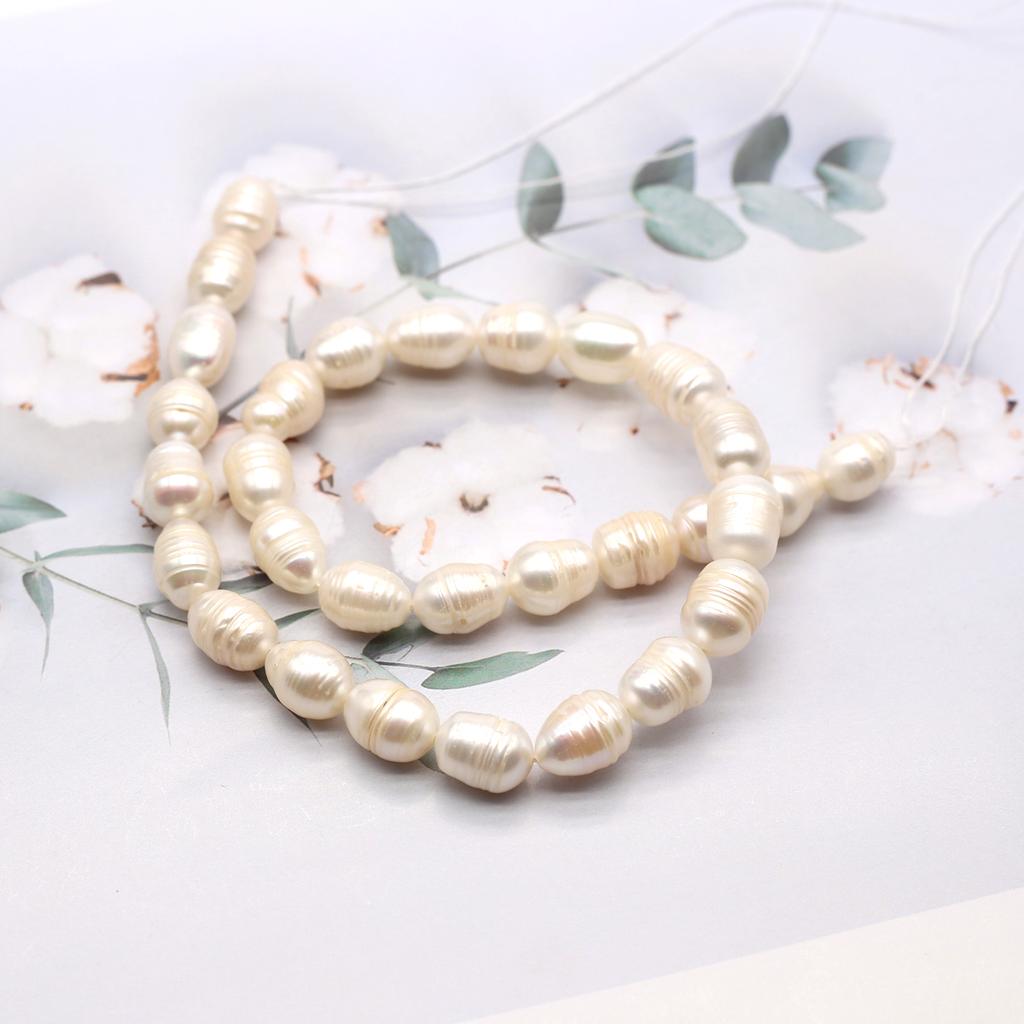 1 нить элегантные бусины из натурального жемчуга белые, уникальные роскошные бусины-разделители в форме риса для самостоятельного изготовления женского ожерелья, браслета на щиколотку, аксессуаров 36 см