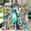 1pc Statue of Liberty, USA blanket, al season lightweigh Poster blanket home office outdoor nap multifunc Poster blanketional blanket